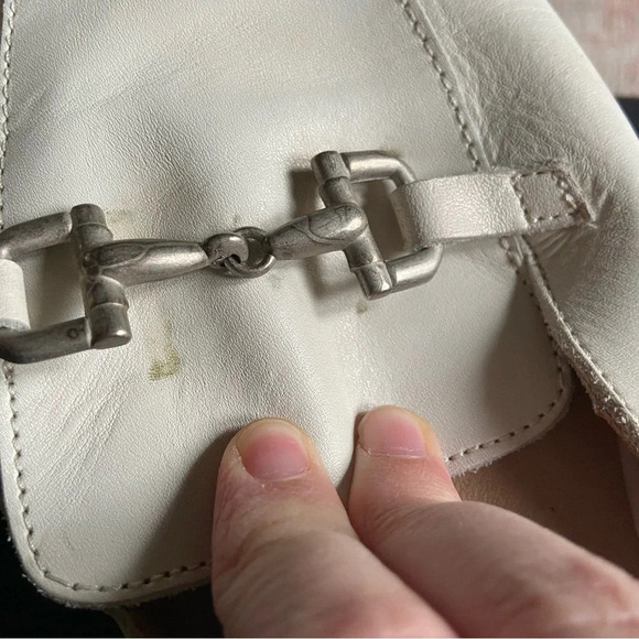 Ivory Leather Mule Loafer Slides Enzo Testoni Size 8 39 Quiet Luxury Preppy - Picture 10 of 13